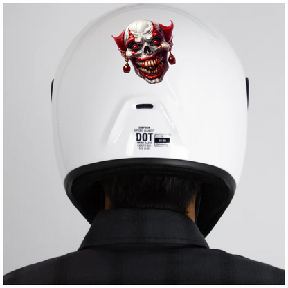 Clown Skull Red Teeth Eyes Vinyl Sticker Decal