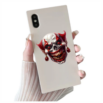 Clown Skull Red Teeth Eyes Vinyl Sticker Decal