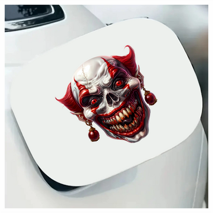 Clown Skull Red Teeth Eyes Vinyl Sticker Decal
