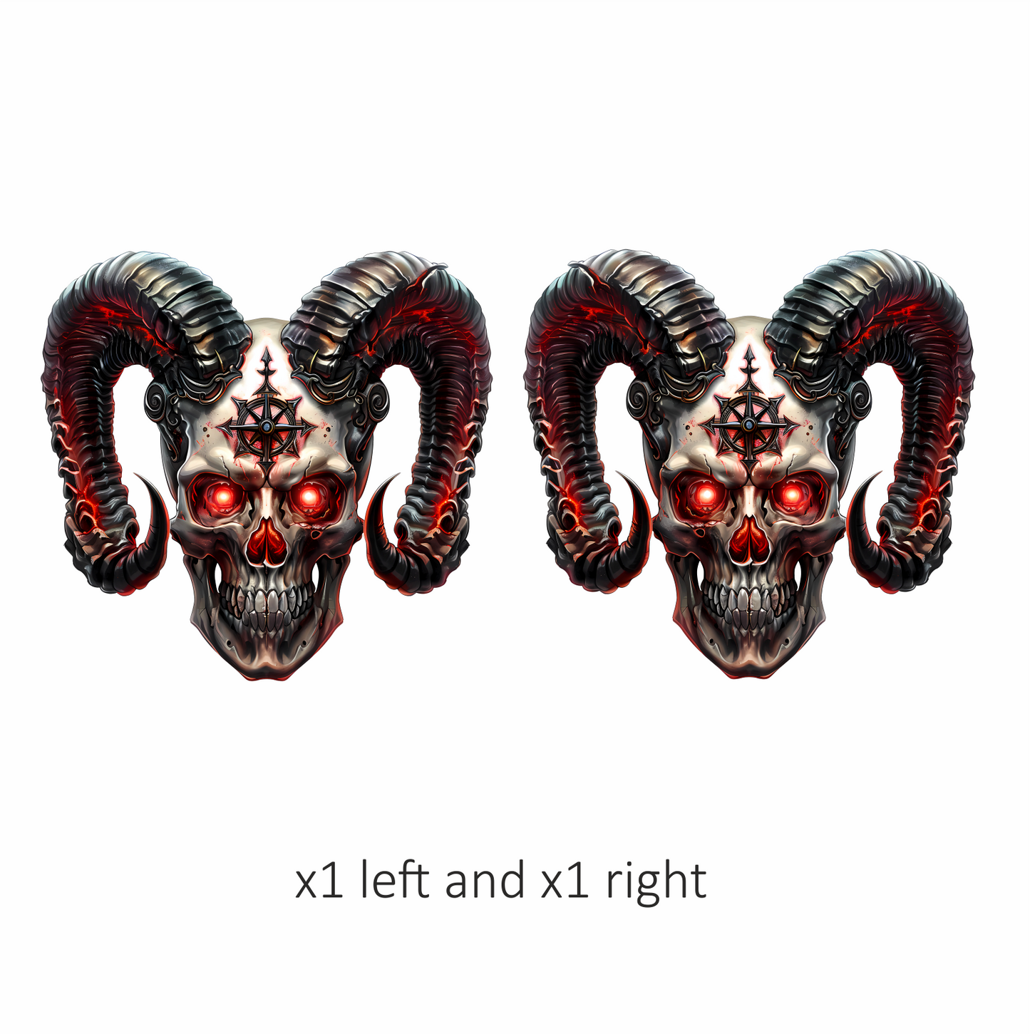 Skull Red Horns Symbol Dark Vinyl Sticker Decal