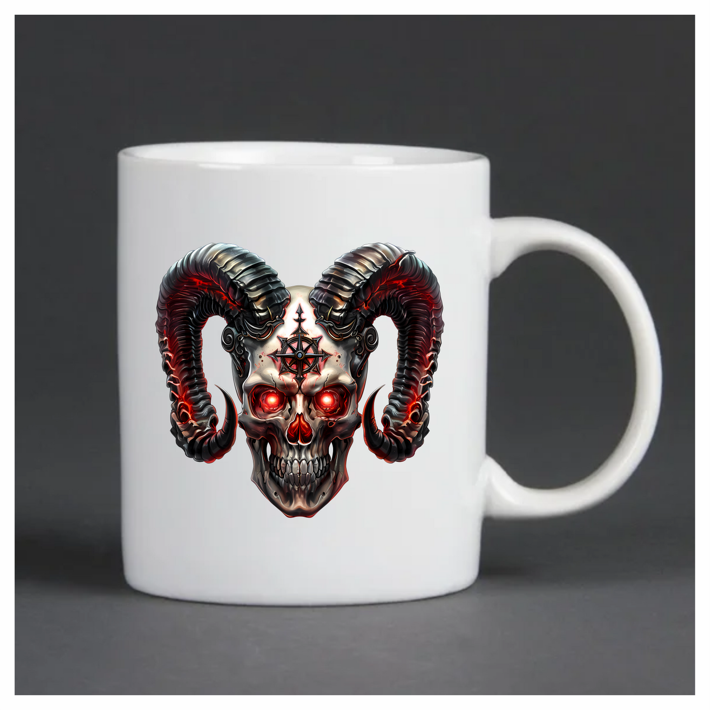 Skull Red Horns Symbol Dark Vinyl Sticker Decal