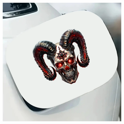 Skull Red Horns Symbol Dark Vinyl Sticker Decal