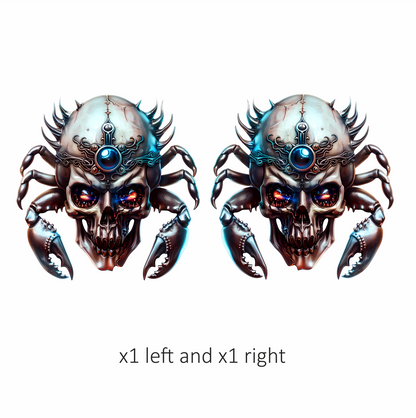Skull Crab Blue Glow Metallic Vinyl Sticker Decal