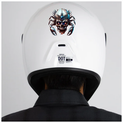 Skull Crab Blue Glow Metallic Vinyl Sticker Decal