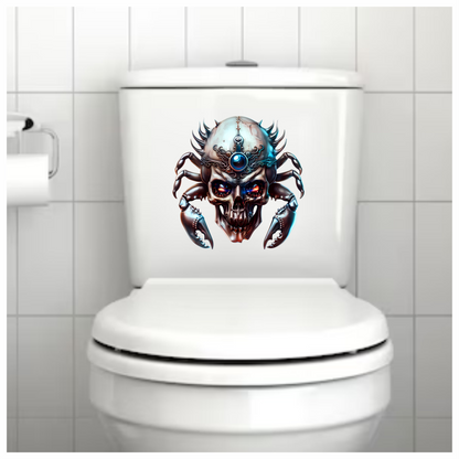 Skull Crab Blue Glow Metallic Vinyl Sticker Decal