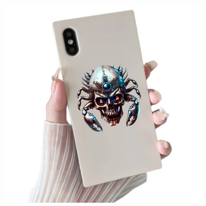 Skull Crab Blue Glow Metallic Vinyl Sticker Decal