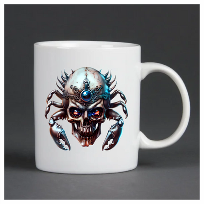 Skull Crab Blue Glow Metallic Vinyl Sticker Decal