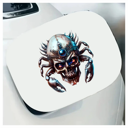 Skull Crab Blue Glow Metallic Vinyl Sticker Decal