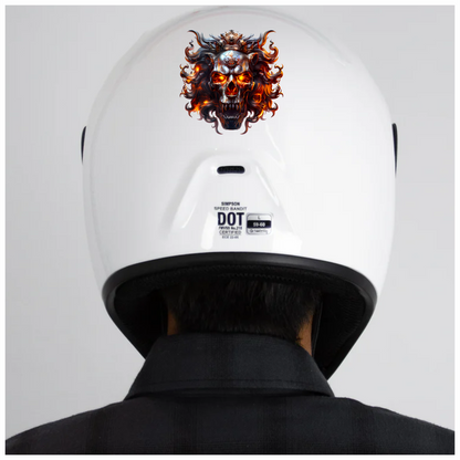 Skull Lion Crown Fire Orange Vinyl Sticker Decal