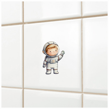 Astronaut Child Character White Suit Vinyl Decal Sticker