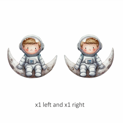 Astronaut Child Sitting On Grey Moon Vinyl Decal Sticker