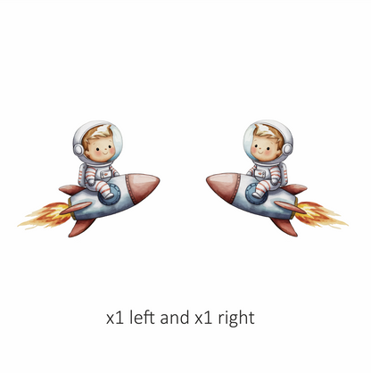 Baby Astronaut Riding Red Rocket Vinyl Decal Sticker