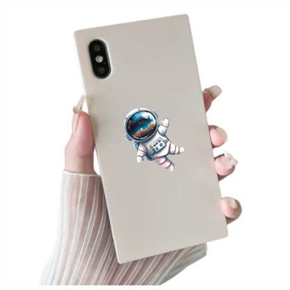 Astronaut Cartoon Space Blue Suit Vinyl Decal Sticker