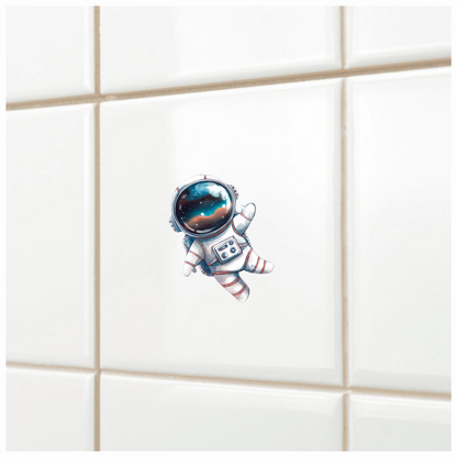 Astronaut Cartoon Space Blue Suit Vinyl Decal Sticker