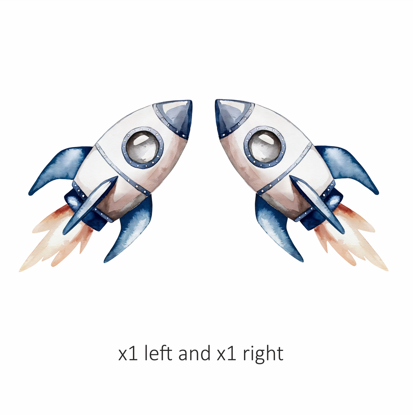 Rocket Ship Breed Launching Blue Vinyl Decal Sticker