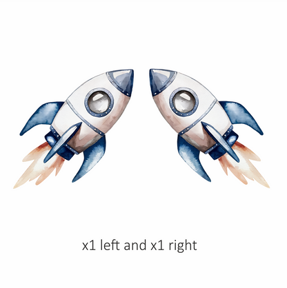 Rocket Ship Breed Launching Blue Vinyl Decal Sticker