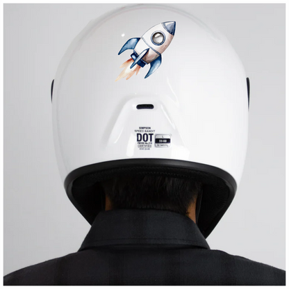 Rocket Ship Breed Launching Blue Vinyl Decal Sticker