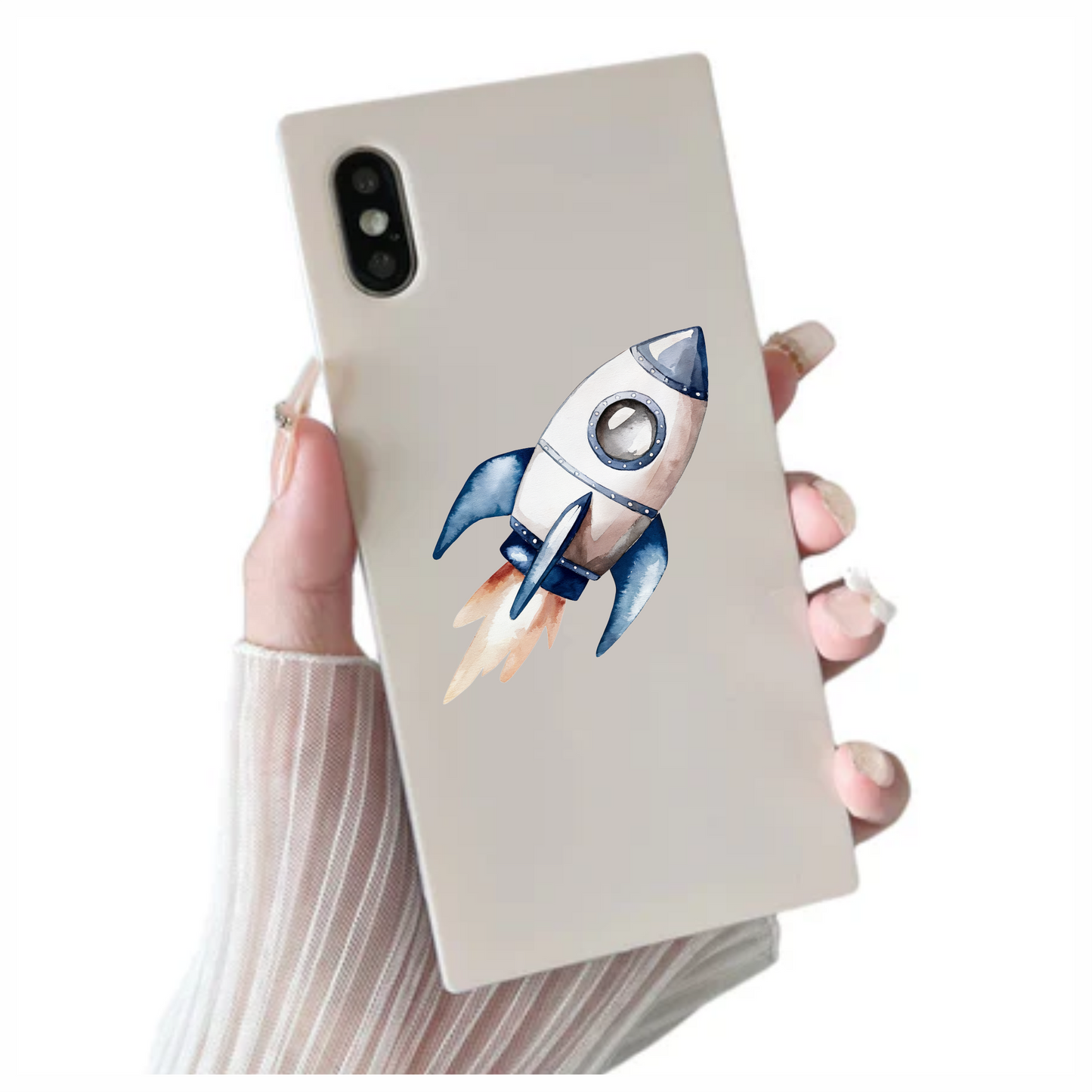 Rocket Ship Breed Launching Blue Vinyl Decal Sticker