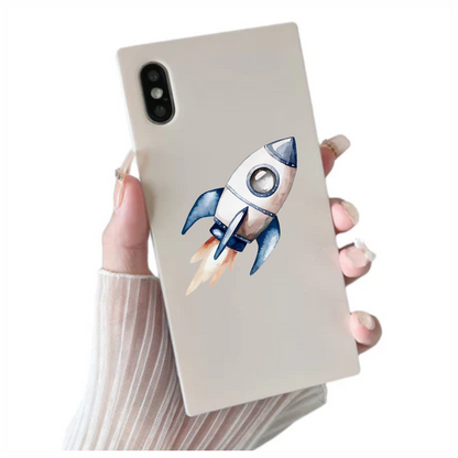 Rocket Ship Breed Launching Blue Vinyl Decal Sticker