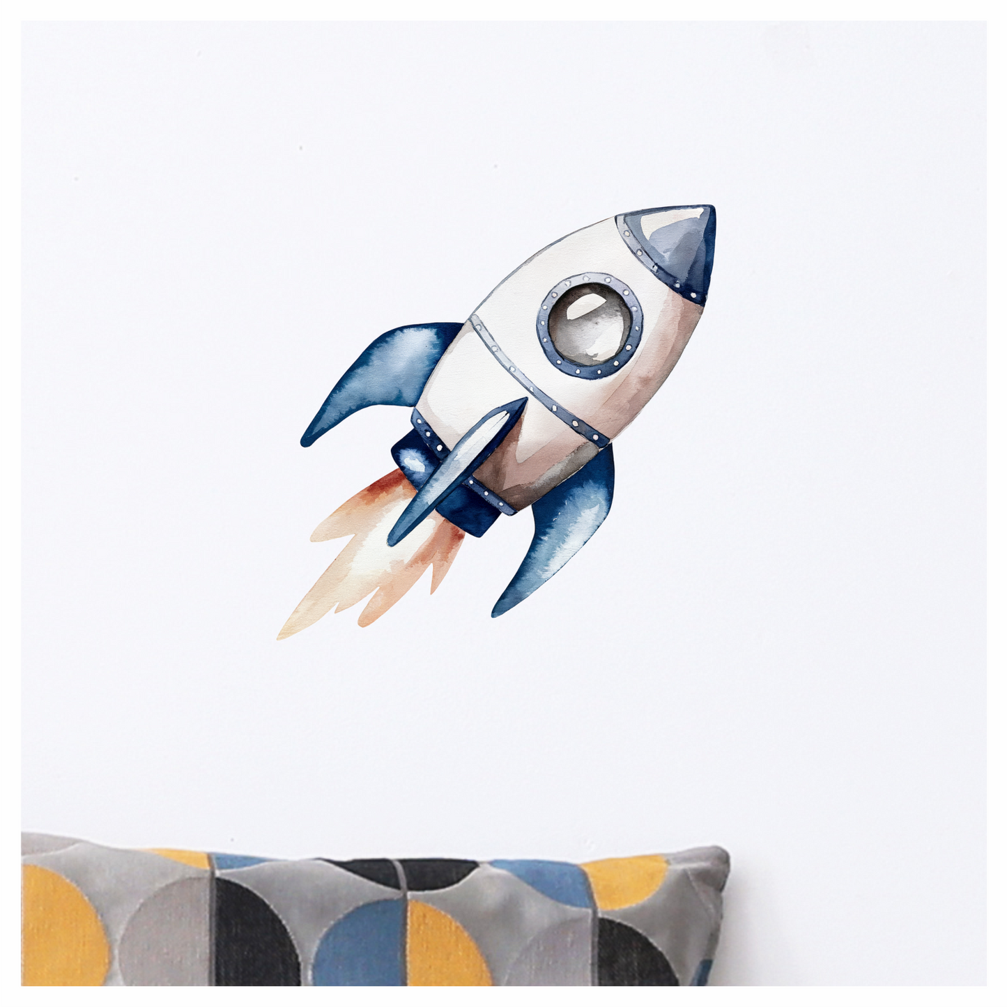 Rocket Ship Breed Launching Blue Vinyl Decal Sticker