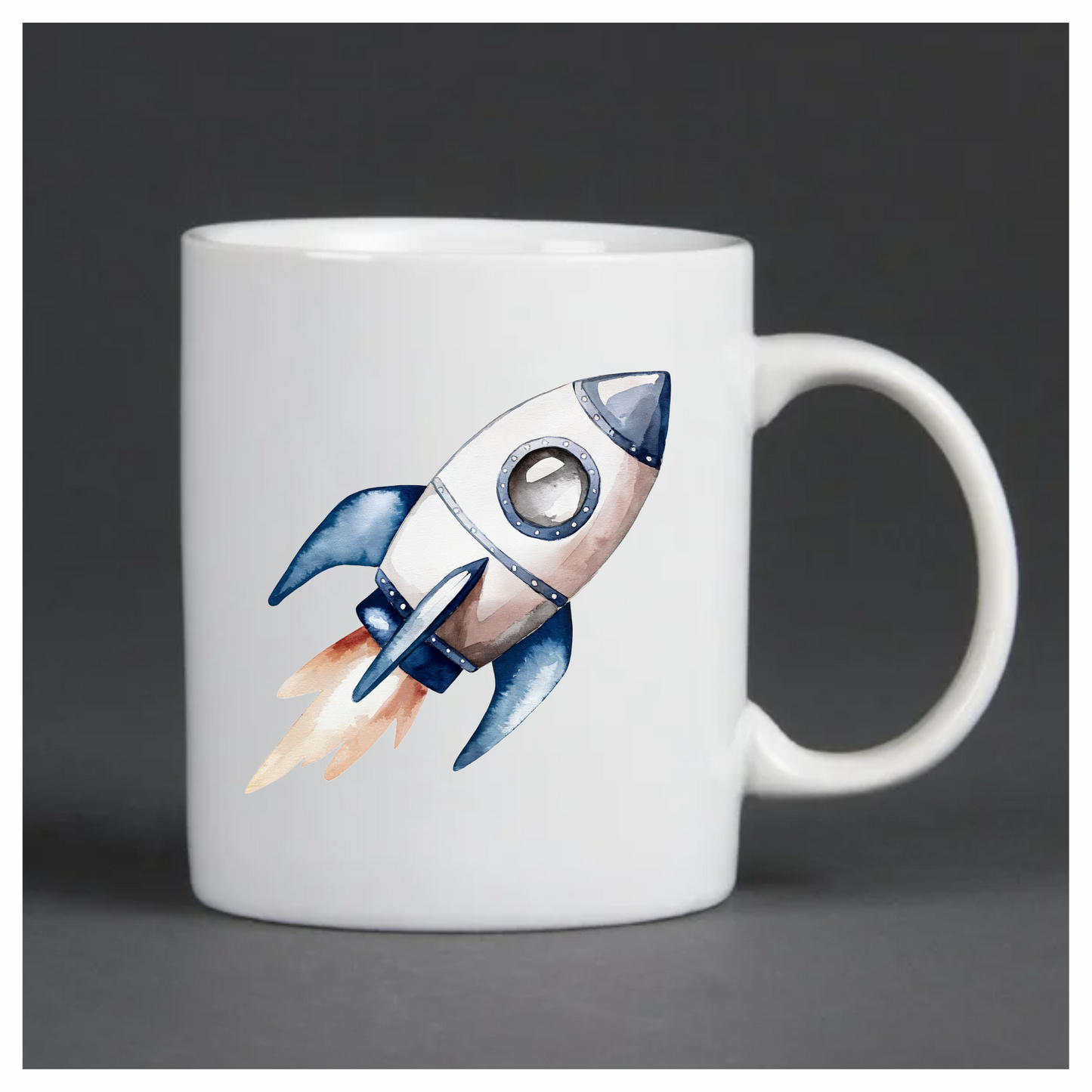 Rocket Ship Breed Launching Blue Vinyl Decal Sticker