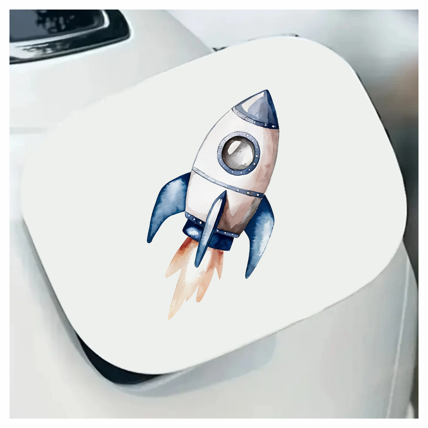 Rocket Ship Breed Launching Blue Vinyl Decal Sticker
