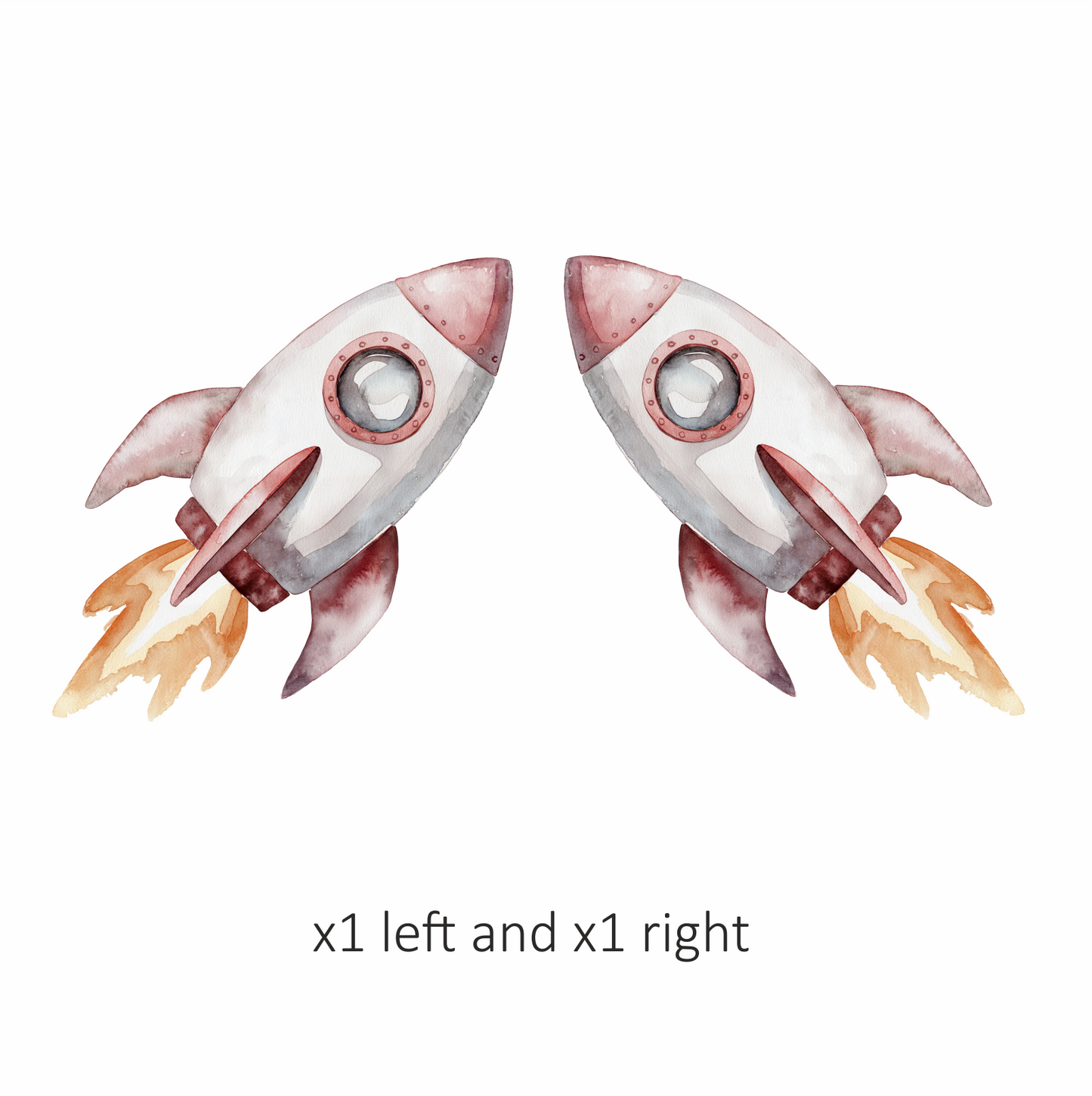 Rocket Ship Grey Flames Space Travel Vinyl Decal Sticker