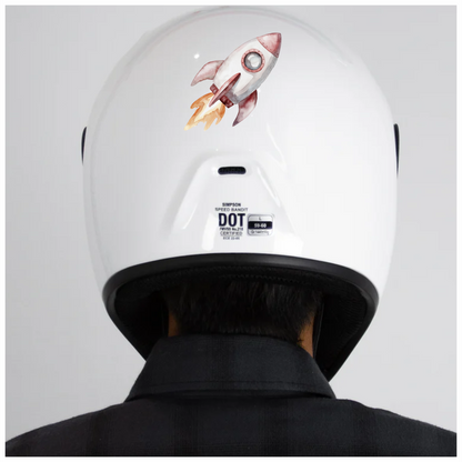 Rocket Ship Grey Flames Space Travel Vinyl Decal Sticker