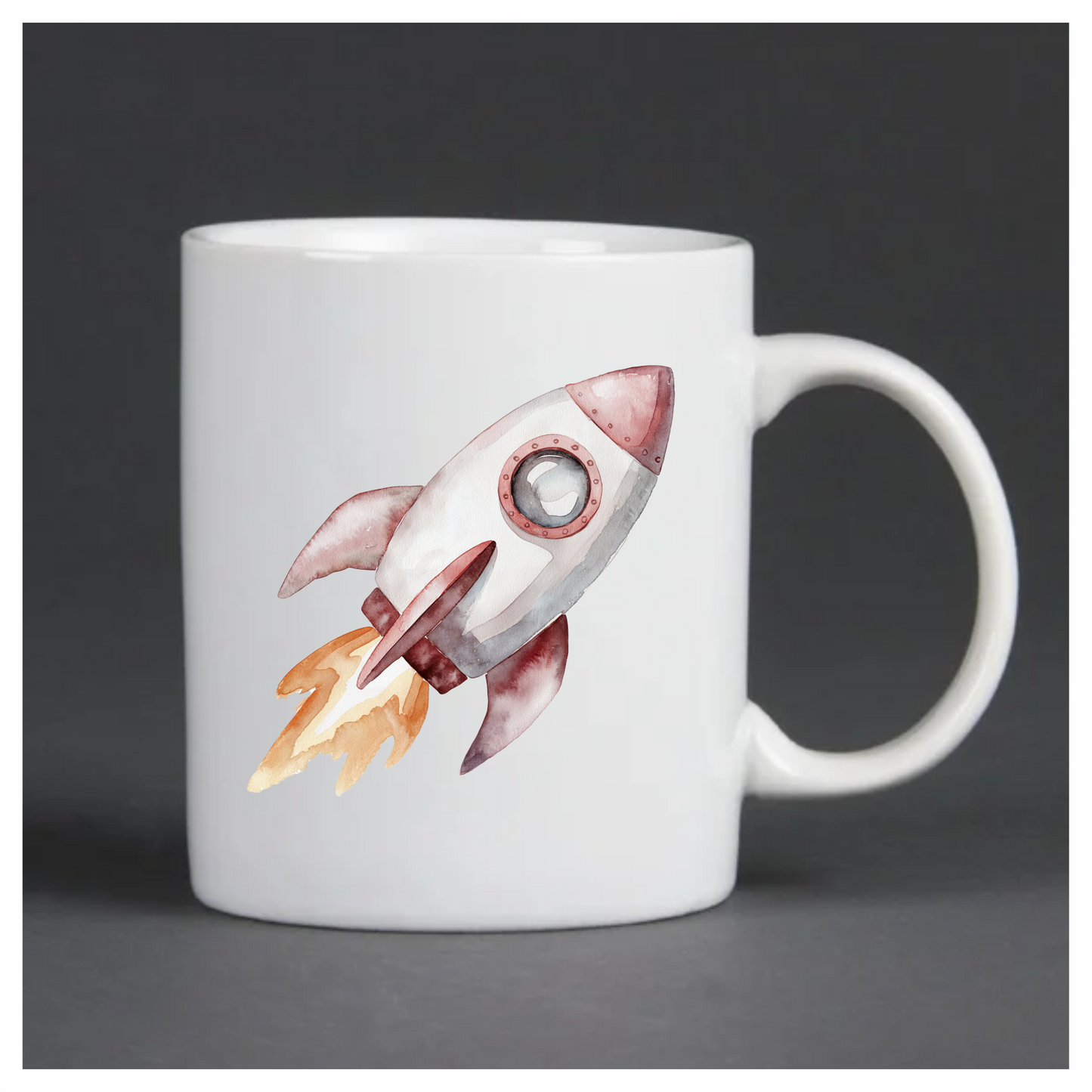Rocket Ship Grey Flames Space Travel Vinyl Decal Sticker