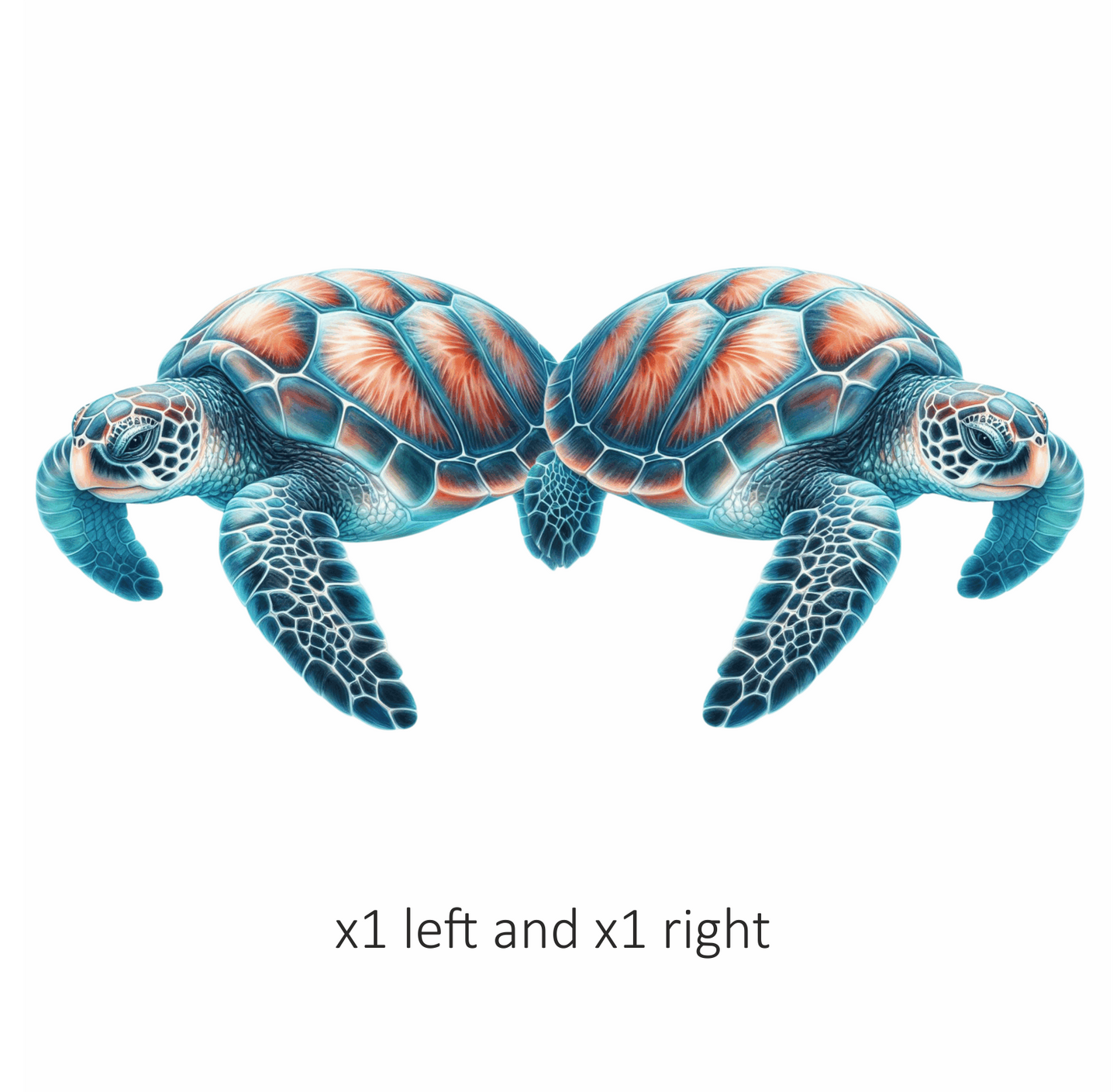 Sea Turtle Blue Shell Ocean Vinyl Decal Sticker