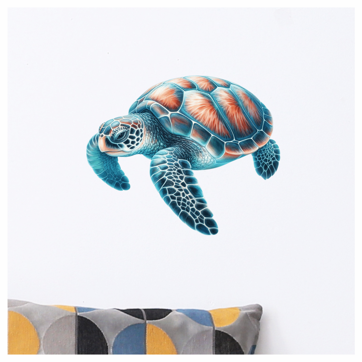 Sea Turtle Blue Shell Ocean Vinyl Decal Sticker