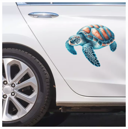 Sea Turtle Blue Shell Ocean Vinyl Decal Sticker