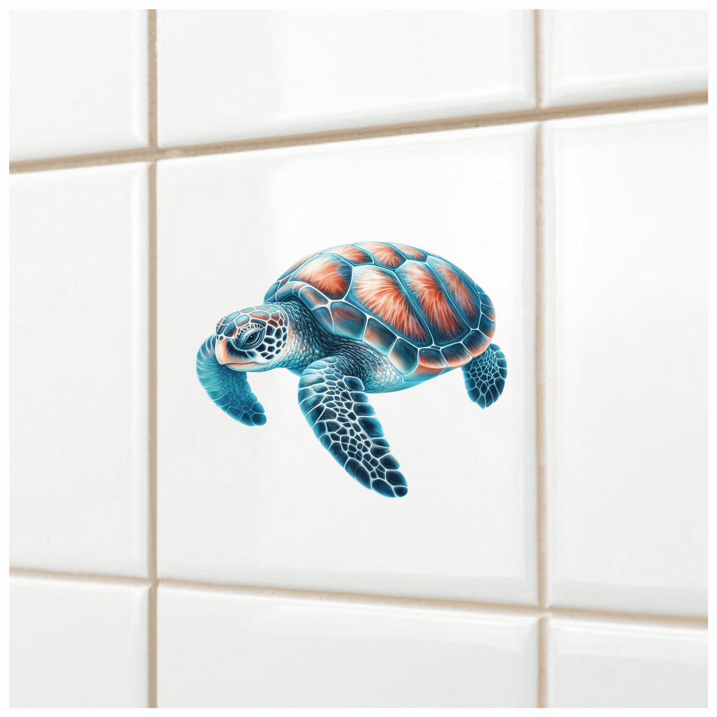 Sea Turtle Blue Shell Ocean Vinyl Decal Sticker