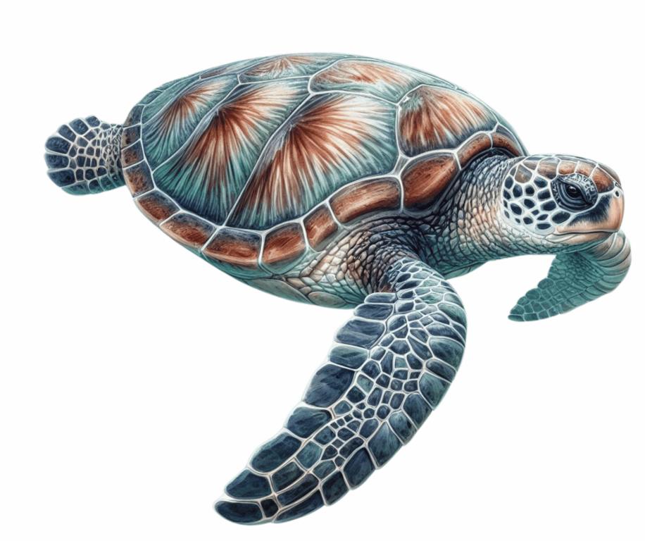 Colorful illustration of a turtle on a white background vinyl sticker