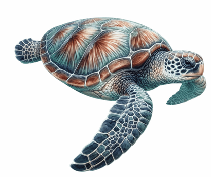 Colorful illustration of a turtle on a white background vinyl sticker