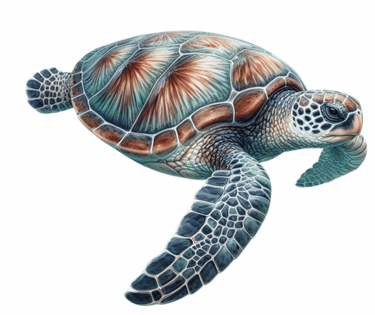 Colorful illustration of a turtle on a white background vinyl sticker