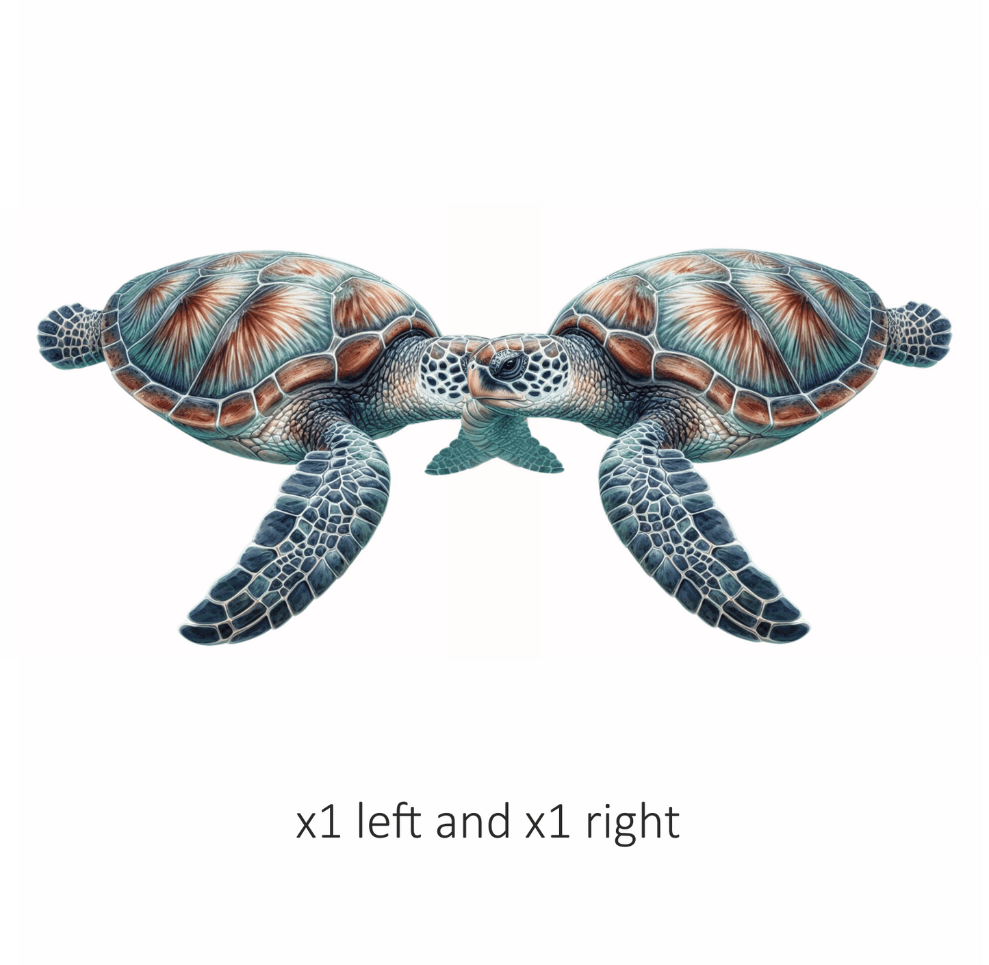 Sea Turtle Illustration With Blue Shell Vinyl Decal Sticker