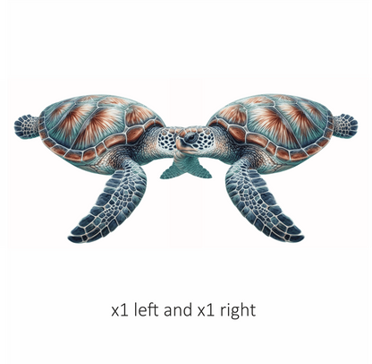 Sea Turtle Illustration With Blue Shell Vinyl Decal Sticker