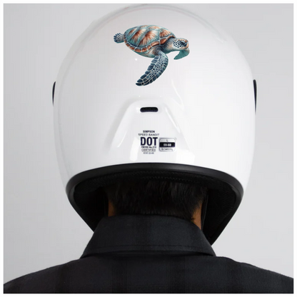 Sea Turtle Illustration With Blue Shell Vinyl Decal Sticker