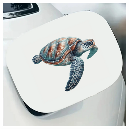 Sea Turtle Illustration With Blue Shell Vinyl Decal Sticker