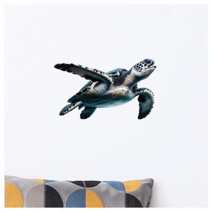 Sea Turtle With Blue Shell Vinyl Decal Sticker