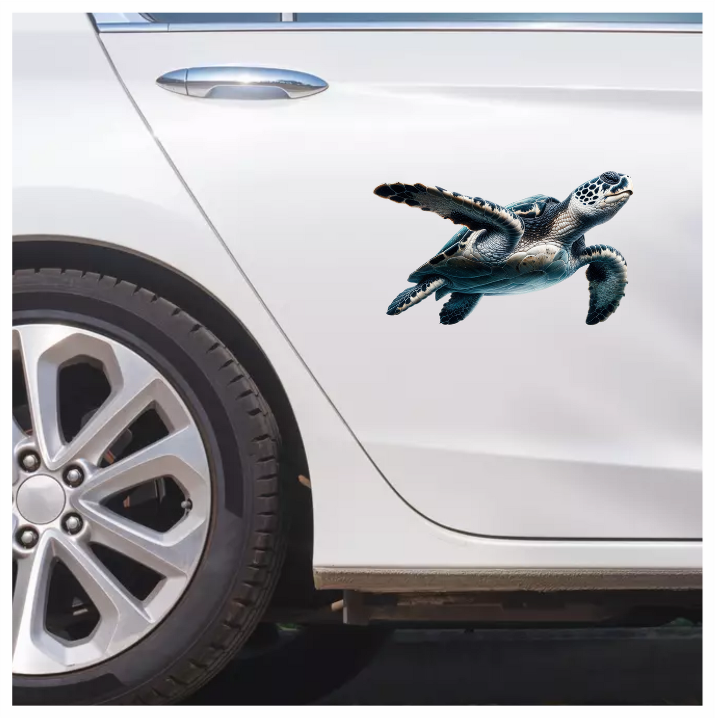 Sea Turtle With Blue Shell Vinyl Decal Sticker