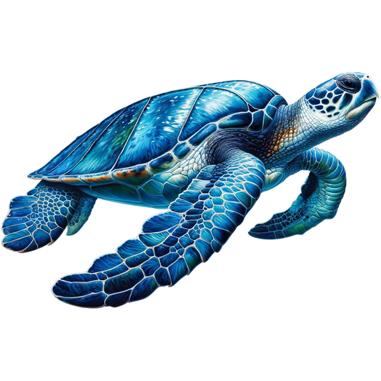 Colorful turtle illustration on a white background vinyl sticker