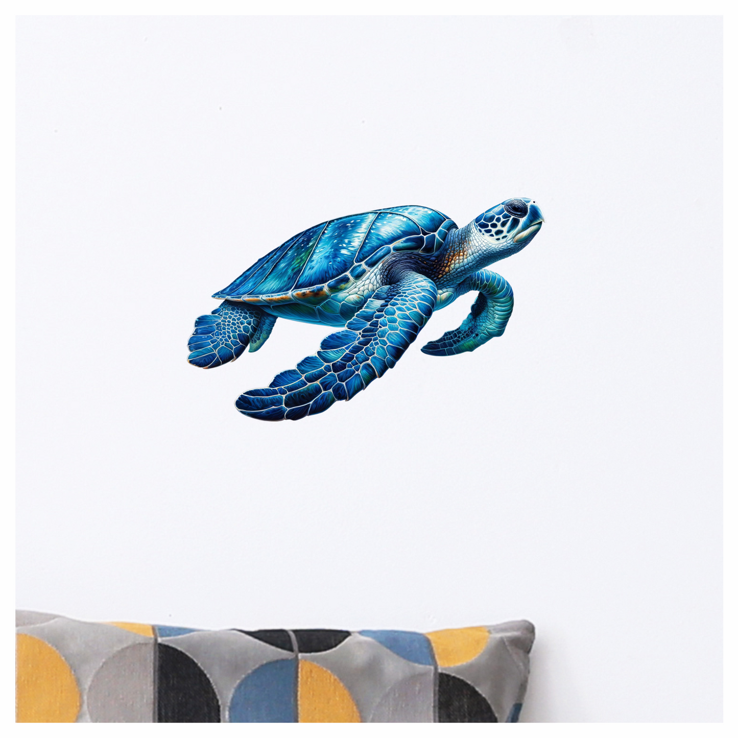 Sea Turtle Blue Shell Graceful Swim Vinyl Decal Sticker