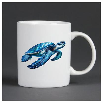 Sea Turtle Blue Shell Graceful Swim Vinyl Decal Sticker