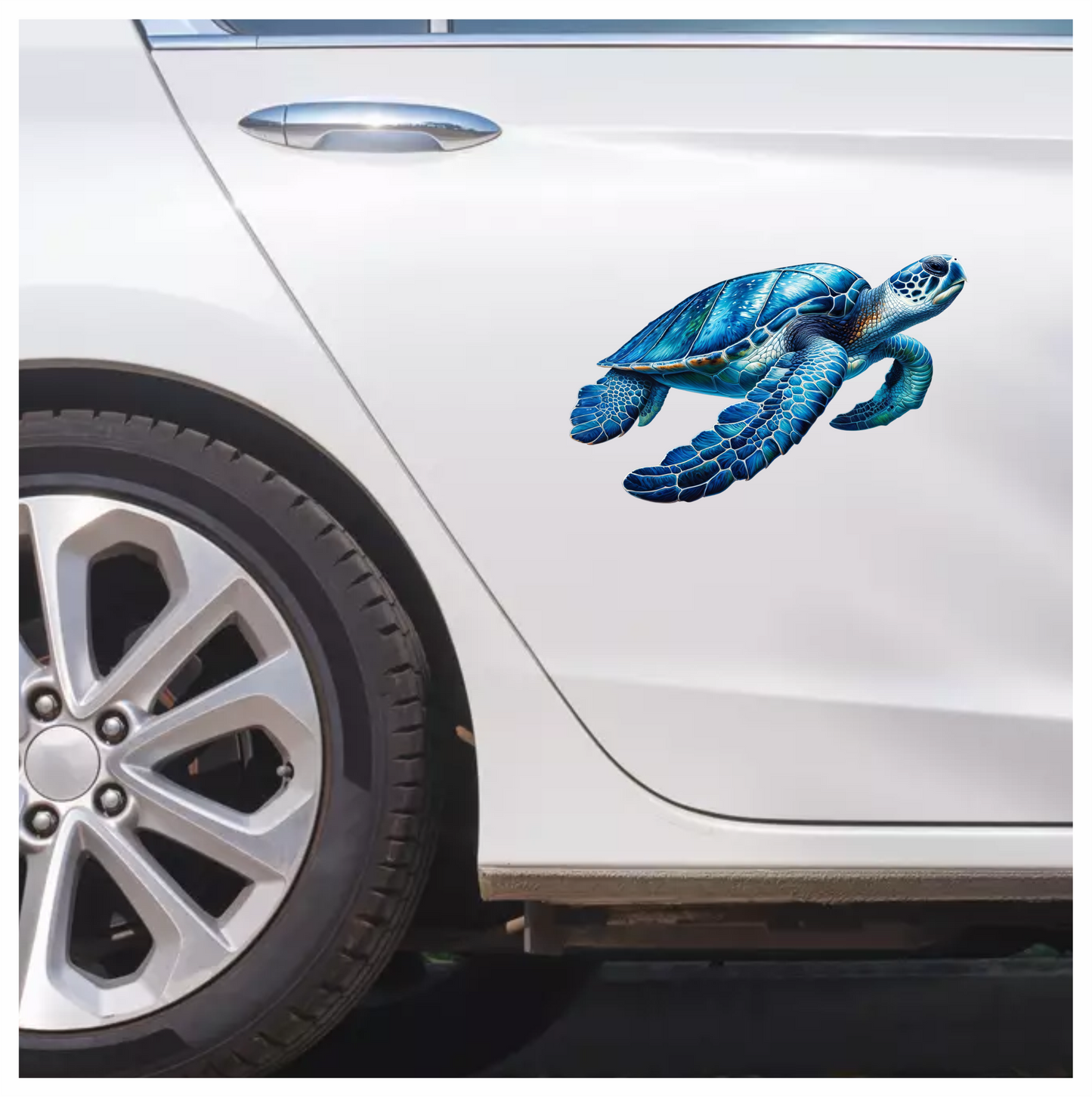 Sea Turtle Blue Shell Graceful Swim Vinyl Decal Sticker
