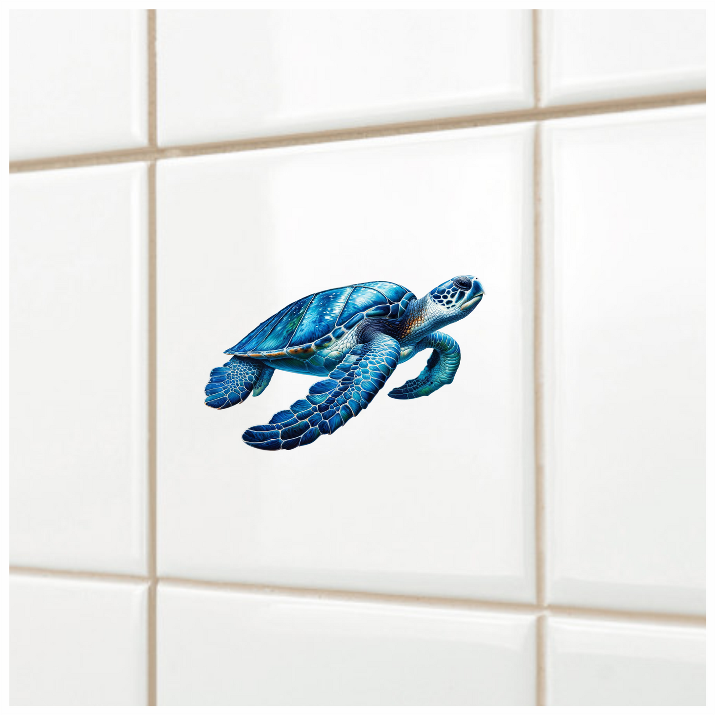 Sea Turtle Blue Shell Graceful Swim Vinyl Decal Sticker