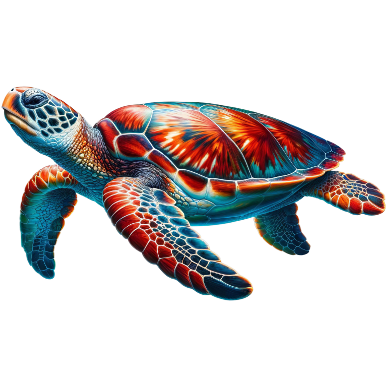 Colorful turtle illustration on a white background vinyl sticker