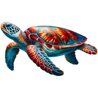 Colorful turtle illustration on a white background vinyl sticker
