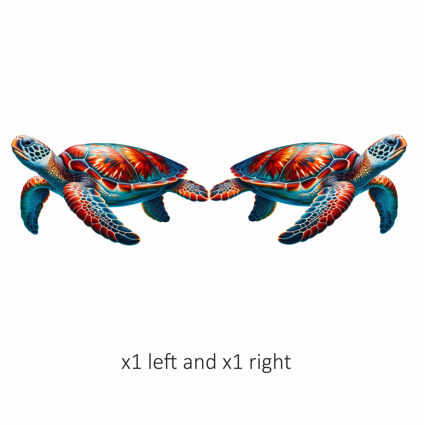 Sea Turtle With Red Pattern Vinyl Decal Sticker